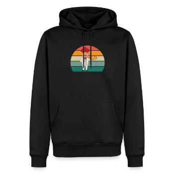Pizzas Pizzas Salami Ham Italy Tomato Pizza - Men’s Premium Organic Hoodie - black - Front - Nico (187cm)