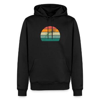 Roue de paon Paon Plume de coq Roue de poule Paon Pewing - Sweat à capuche Premium bio Homme - noir - Devant - Nico (187cm)