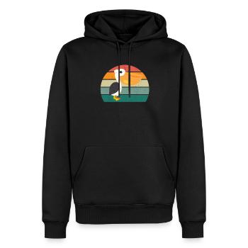 Pélicans Grand bec Oiseau Mouche Pélican - Sweat à capuche Premium bio Homme - noir - Devant - Nico (187cm)