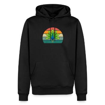 Peacock Wheel Peacock Feather Rooster Hen Wheel Peacock Peathing - Men’s Premium Organic Hoodie - black - Front - Nico (187cm)