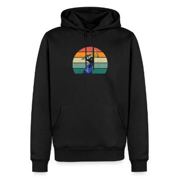 Roue de paon Paon Plume de coq Roue de poule Paon Pewing - Sweat à capuche Premium bio Homme - noir - Devant - Nico (187cm)