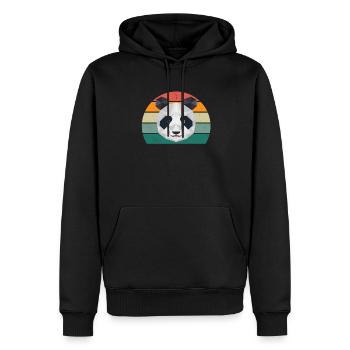 Panda Panda Bear Panda Bears Bamboo Leaves Panda - Men’s Premium Organic Hoodie - black - Front - Nico (187cm)