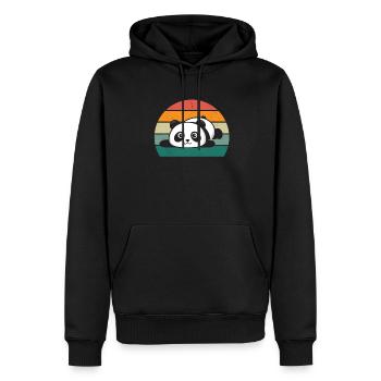 Pandas Panda Bear, Pandas Bamboo, Bamboo Leaves - Men’s Premium Organic Hoodie - black - Front - Nico (187cm)