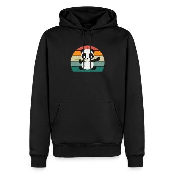 Pandas Pandabär Pandabären Bambusblätter Panda - Männer Premium Bio Hoodie - Schwarz - Vorne - Nico (187cm)
