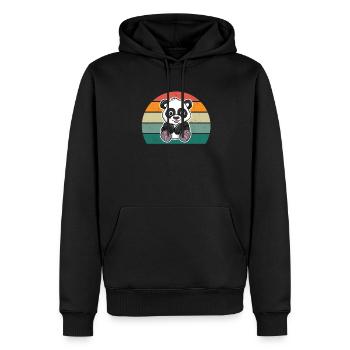 Pandas Pandabär Pandabären Bambusblätter Panda - Männer Premium Bio Hoodie - Schwarz - Vorne - Nico (187cm)