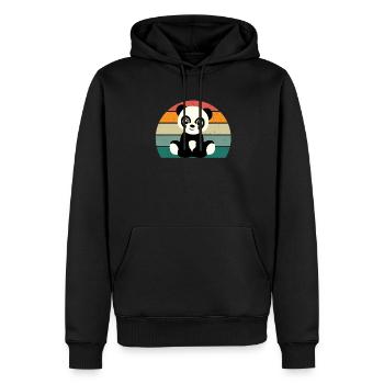Panda Panda Bear Panda Bears Bamboo Leaves Panda - Men’s Premium Organic Hoodie - black - Front - Nico (187cm)