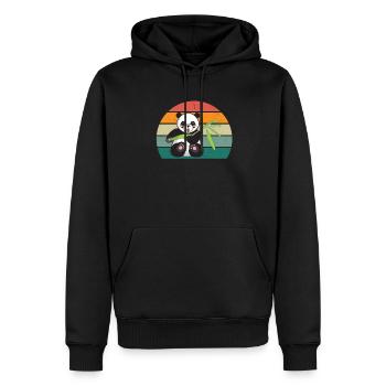Panda Panda Bear Panda Bears Bamboo Leaves Panda - Men’s Premium Organic Hoodie - black - Front - Nico (187cm)