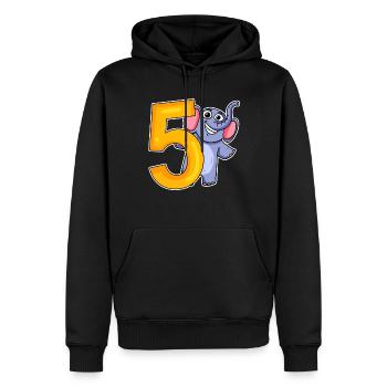 5 ans - 5 ans avec motif animal - Sweat à capuche Premium bio Homme - noir - Devant - Nico (187cm)