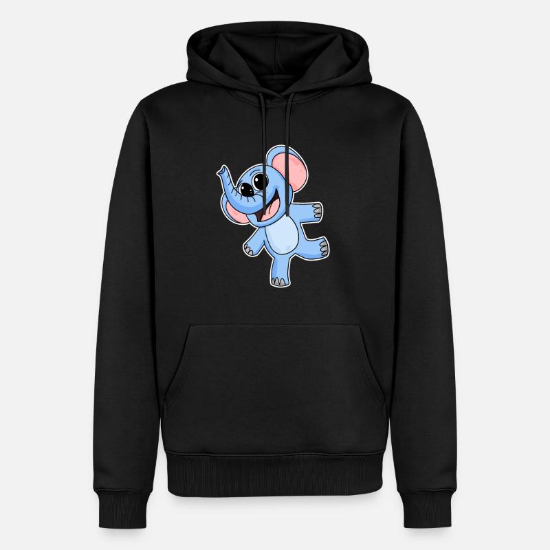 Éléphant - Sweat à capuche Premium bio Homme - noir