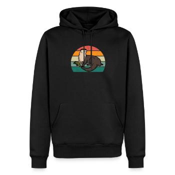 Loutre géante naine Loutre Loutre Loutre Loutre Loutre - Sweat à capuche Premium bio Homme - noir - Devant - Nico (187cm)