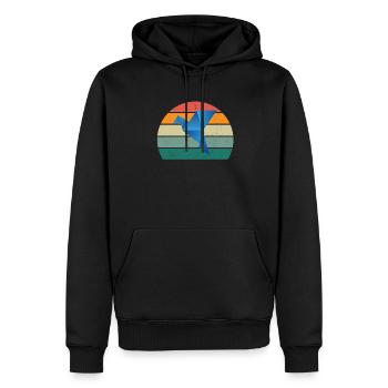Plis de papier Pliage de papier Origami Formes Artisanat - Sweat à capuche Premium bio Homme - noir - Devant - Nico (187cm)