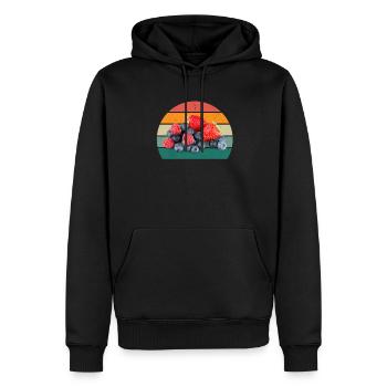 Frucht Früchte Erdbeere Melone Orange Kirsche Obst - Männer Premium Bio Hoodie - Schwarz - Vorne - Nico (187cm)