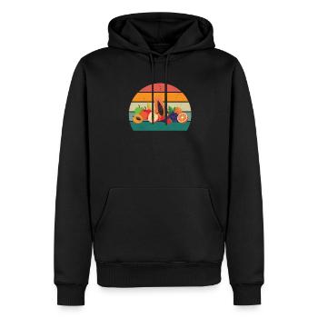 Frucht Früchte Erdbeere Melone Orange Kirsche Obst - Männer Premium Bio Hoodie - Schwarz - Vorne - Nico (187cm)