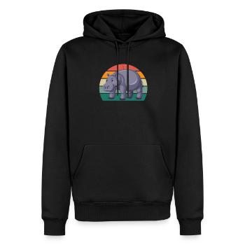 Nilpferd Nil Flusspferd Flusspferde Zwergnilpferd - Men’s Premium Organic Hoodie - black - Front - Nico (187cm)