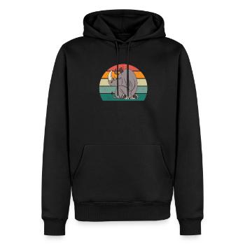 Nashörner dickes Einhorn Afrika Tier Nashorn - Männer Premium Bio Hoodie - Schwarz - Vorne - Nico (187cm)
