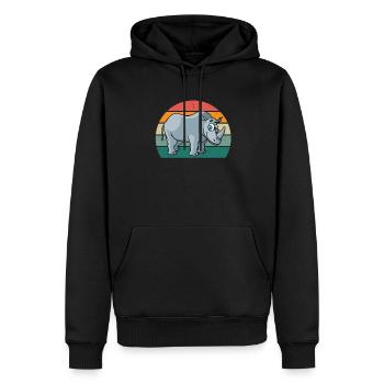 Nashörner dickes Einhorn Afrika Tier Nashorn - Männer Premium Bio Hoodie - Schwarz - Vorne - Nico (187cm)