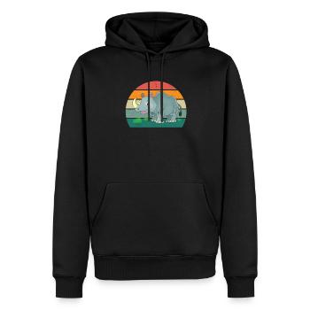 Nashörner dickes Einhorn Afrika Tier Nashorn - Männer Premium Bio Hoodie - Schwarz - Vorne - Nico (187cm)