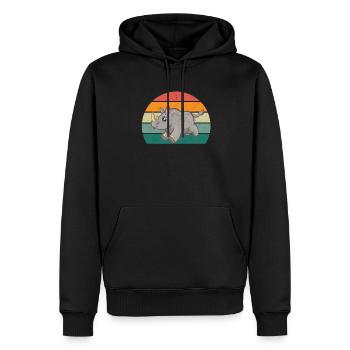 Nashörner dickes Einhorn Afrika Tier Nashorn - Männer Premium Bio Hoodie - Schwarz - Vorne - Nico (187cm)