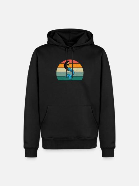 Mermaid Man Caudal Fin Siren Mermaid - Men’s Premium Organic Hoodie - black