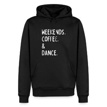 Weekends coffee dance - Men’s Premium Organic Hoodie - black - Front - Nico (187cm)