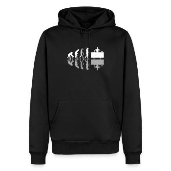 Human Evolution Funny Barkeeper Bartender - Men’s Premium Organic Hoodie - black - Front - Nico (187cm)