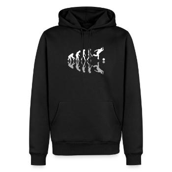 Human Evolution Bowling Bowler Pins Strike - Männer Premium Bio Hoodie - Schwarz - Vorne - Nico (187cm)