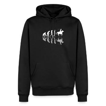 Cowboy Human Evolution Country Rodeo Horseback - Männer Premium Bio Hoodie - Schwarz - Vorne - Nico (187cm)