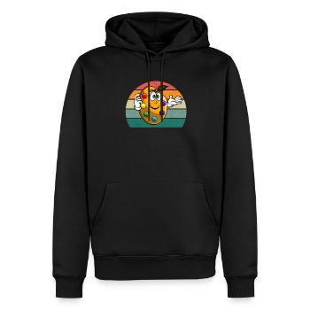 Peintre Peintre Dessin Dessinatrice Dessinatrice Couleur - Sweat à capuche Premium bio Homme - noir - Devant - Nico (187cm)