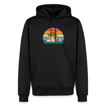 Peintre Peintre Dessin Dessinatrice Dessinatrice Couleur - Sweat à capuche Premium bio Homme - noir - Devant - Nico (187cm)