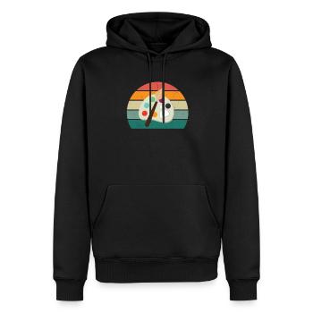 Peintre Peintre Dessin Dessinatrice Dessinatrice Couleur - Sweat à capuche Premium bio Homme - noir - Devant - Nico (187cm)