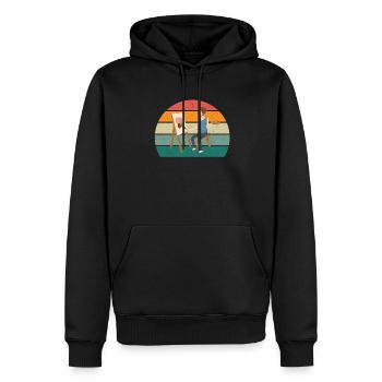 Peintre Peintre Dessin Dessinatrice Dessinatrice Couleur - Sweat à capuche Premium bio Homme - noir - Devant - Nico (187cm)