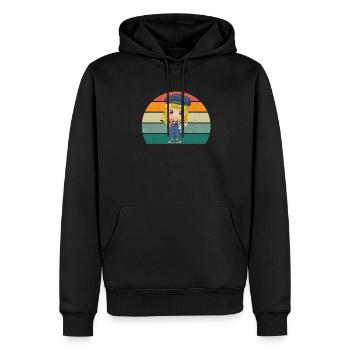 Peintre Peintre Dessin Dessinatrice Dessinatrice Couleur - Sweat à capuche Premium bio Homme - noir - Devant - Nico (187cm)