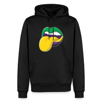 Tongue Lips Festival Parade Beads Mardi Gras - Männer Premium Bio Hoodie - Schwarz - Vorne - Nico (187cm)