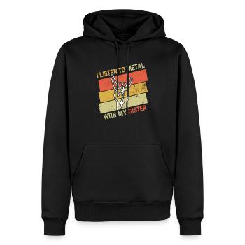 Vintage Metal With Sister Metal Kid Music Lover - Männer Premium Bio Hoodie - Schwarz - Vorne - Nico (187cm)