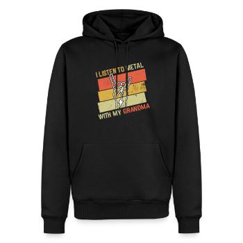 Vintage Metal With Grandmom Metal Kid Music Lover - Männer Premium Bio Hoodie - Schwarz - Vorne - Nico (187cm)