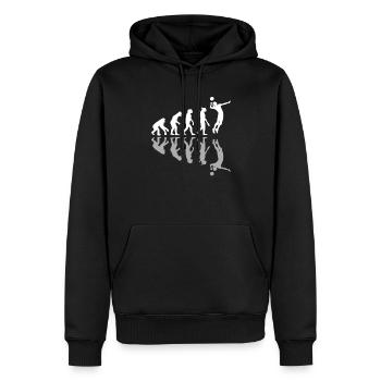 Human Evolution Volleyball Player Sport Lover - Männer Premium Bio Hoodie - Schwarz - Vorne - Nico (187cm)