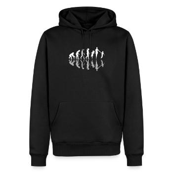 Evolution humaine Maman De Deux Humour Famille Mère - Sweat à capuche Premium bio Homme - noir - Devant - Nico (187cm)