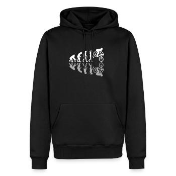 Human Evolution Downhill Mountain Bike MTB Biking - Männer Premium Bio Hoodie - Schwarz - Vorne - Nico (187cm)