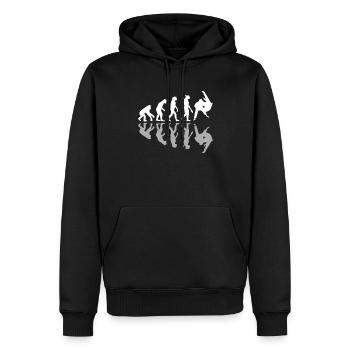 Human Evolution Judo Martial Arts Lover MMA Humor - Männer Premium Bio Hoodie - Schwarz - Vorne - Nico (187cm)