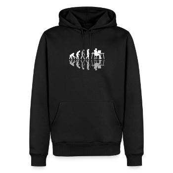 Evolution Funny Programmer Software Developer - Men’s Premium Organic Hoodie - black - Front - Nico (187cm)