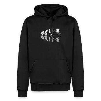 Human Evolution Skiing Ski Snowboard Winter - Männer Premium Bio Hoodie - Schwarz - Vorne - Nico (187cm)