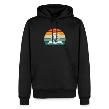 Leser Leserin Buch Bücher Bücherwurm Buch Lesen - Männer Premium Bio Hoodie - Schwarz - Vorne - Nico (187cm)