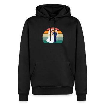 Heiraten Heirat Hochzeit Freund Freundin Ehe Liebe - Männer Premium Bio Hoodie - Schwarz - Vorne - Nico (187cm)