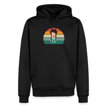 Leser Leserin Buch Bücher Bücherwurm Buch Lesen - Männer Premium Bio Hoodie - Schwarz - Vorne - Nico (187cm)