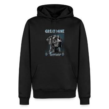 Chien disant Dogue allemand pour les amoureux des chiens - Sweat à capuche Premium bio Homme - noir - Devant - Nico (187cm)