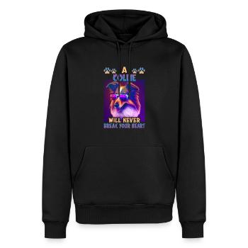 Collie Dog Saying Collie Design - Sweat à capuche Premium bio Homme - noir - Devant - Nico (187cm)