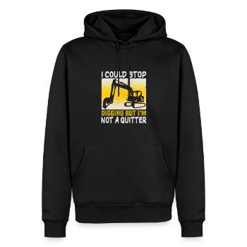 Crane operator design for excavator operators and construction workers - Men’s Premium Organic Hoodie - black - Front - Nico (187cm)