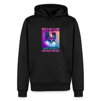 Hunde Spruch Papillon Design für Hundeliebhaber - Männer Premium Bio Hoodie - Schwarz - Vorne - Nico (187cm)