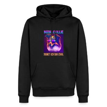 Hunde Spruch Collie Design - Männer Premium Bio Hoodie - Schwarz - Vorne - Nico (187cm)