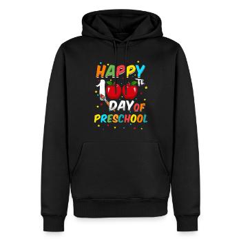Étudiant heureux 100 jours préscolaire 100 jours d’école - Sweat à capuche Premium bio Homme - noir - Devant - Nico (187cm)